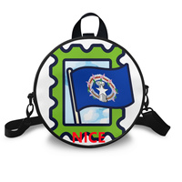 Sac à main rond en PU motif Saipan personnalisé, résistant à l'usure, convertible pour femme, idéal pour les escapades de week-end, les sorties décontractées et les cadeaux