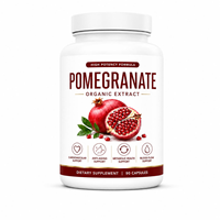 Cápsulas de Extracto de Granada Orgánico de Alta Potencia, Antioxidante, para el Flujo Sanguíneo Cardiovascular, Metabólico y Antienvejecimiento, para Adultos