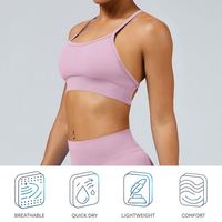 Nouvelle Tendance Soutien-gorge de Sport Sans Couture à Bretelles Croisées pour Femmes Grandes Tailles, Léger, Réversible, Imprimé, Séchage Rapide, Haute Élasticité, Anti-choc, Uni