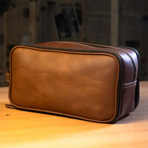 Trousse de Toilette en Cuir Personnalisée Haut de Gamme – Design Élégant, Spacieuse, Organisateur de Voyage, Fermeture Éclair, Sac Cosmétique Portable – Vente en Gros - Product Image 1