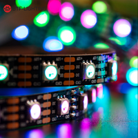 Bande LED à pixels RVB adressables individuellement, UL Blanc Noir PCB IP30 65 67 WS2815 12V 60 144 LED par mètre, couleur magique de rêve