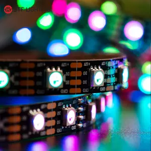 Bande lumineuse RGB Led couleur de rêve magique, 5 m, blanc et noir, IP30 65 67 WS2815 12V, 60 144 diodes par mètre