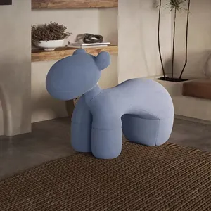 Moderne Luxus italienische Design benutzer definierte Stoff Pferd Form Kinder stuhl Cartoon Tier Kinder stühle nach Hause Wohnzimmer Möbel