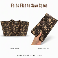 Sac fourre-tout pliable en PP tissé, gain de place, imperméable, réutilisable pour les courses, avec fermeture Velcro, vente en gros
