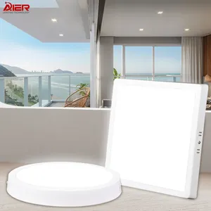 Iluminação interior 6w 12w 18w 24w superfície de alumínio do teto montado quadrado luz de painel conduzida redonda para Home Office