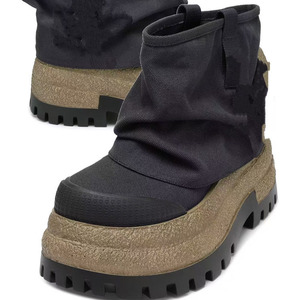 Botines de mezclilla de plataforma gruesa para mujer con suela plana, tacón bajo cuadrado, botines casuales con punta redonda - Product Image 4