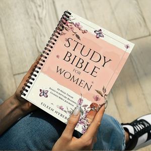Carnet de notes biblique pour femmes, motif floral et papillon, 52 semaines, reliure spirale, couverture rigide, pour la méditation quotidienne, cadeau pour femmes - Product Image 3