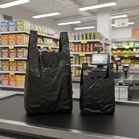 Sacs de courses personnalisés imprimés en PE jetable pour supermarché et épicerie