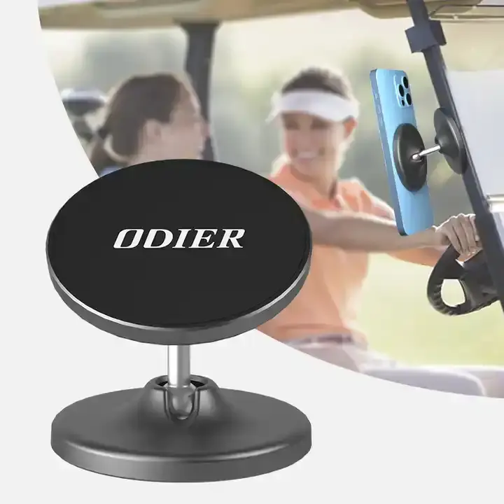 ODIER Magnetic Strong Magnets 360 Rotation Flexible Car Mount Mobile Phone Holder Navigation Foldable Golf Cart Car