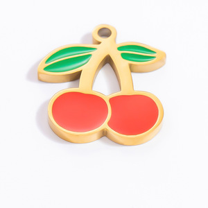Colgantes con Forma de Fruta para la Creación de Joyería DIY |   Cherry, sandía, fresa, piña, plátano, coco, etc. chapados en oro de 18 quilates con PVD - Product Image 5