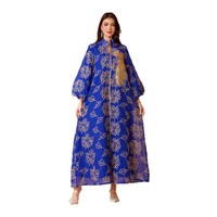 SW67 femmes été modeste Abaya transfrontalière musulman ethnique robe de soirée manches bouffantes en Polyester Sequin Burnout Jalabiya
