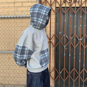 ZY produttori di abbigliamento Custom felpa con cappuccio in cotone scozzese 100% spugna francese con cerniera Design personalizzato Patchwork blocco di colore felpa con cappuccio per gli uomini - Product Image 3