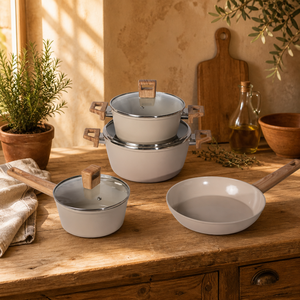 Ensemble de casseroles en aluminium forgé antiadhésif avec revêtement céramique, casseroles, poêles et faitouts <span class=keywords><strong>pour</strong></span> cuisinière à gaz et à <span class=keywords><strong>induction</strong></span> - Product Image 5