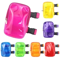Sac de jambe en PU jaune avec logo personnalisé, grande capacité, imperméable, transparent, pour carnaval, sac banane de taille