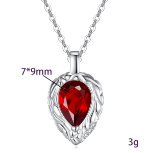 Collier pendentif en argent 925 vintage avec cristal taille poire 7*9mm, délicat, pour femme, motif goutte d'eau en relief, bijoux en pierre naturelle de créateur - Product Image 6
