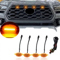 12V LED Stroboskop-Warnleuchten-Set Bernsteinfarbene Signalleuchte für Auto-Fronthaube Nachrüstung Upgrade