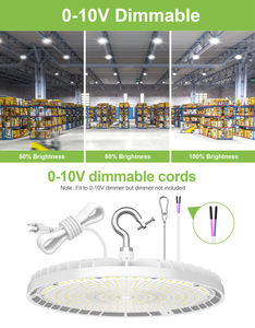 Lámpara LED UFO High Bay de 150W/120W/90W 100-277VAC BLANCA, regulable de 0-10V, para iluminación comercial e industrial, lámpara de almacén, luz High Bay. - Product Image 4