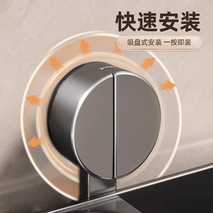 Toilet Brush Holder Wall Mounted Stainless Steel Rectangular Space Aluminum Bathroom Cleaning Tool - Product Image 2