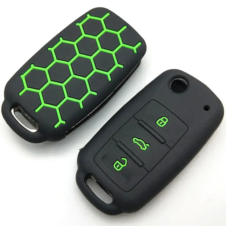 Funda protectora de silicona para llave de coche, protección completa, llaves inteligentes de 3 botones, bonito soporte de carcasa para Volkswagen Golf GTI R32