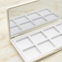 Boîtier de palette compact rectangulaire OEM personnalisé à 8 compartiments, en plastique ABS, vide, pour crème et maquillage, avec miroir intégré