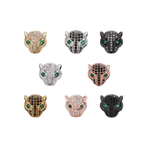 Offre Spéciale Micro pavé laiton strass tête de loup crâne couronne incrusté Zircon entretoise perle breloques pour la fabrication de bijoux en gros - Product Image 6