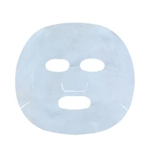 Masque jetable en plastique en fibre de soie super fine bleu ciel, calmant simple