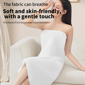 OEM/ODM di alta qualità usa e getta accappatoio <span class=keywords><strong>asciugamano</strong></span> per Hotel da viaggio Spa viscosa morbida <span class=keywords><strong>Spunlace</strong></span> abito da bagno per Sauna gonna - Product Image 4