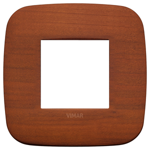 Vimar Cherry Wood Wall Plate 9.7 Cm <b>Square</b> With Rounded <b>Edges</b> For Electrical Outlets - Product Image 1