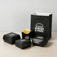 Dossiers en papier kraft biodégradables et recyclables personnalisés pour emballages jetables de restauration rapide (pizza, poulet frit, frites) avec pelliculage mat