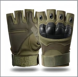 Gants tactiques SONICE résistants aux chocs, antidérapants, texturés, en polyester/cuir synthétique, avec protection des phalanges, noir, olive sable, personnalisables - Product Image 1
