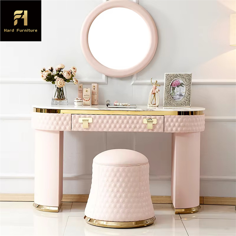slim fit dress slacks Teamson Fantasy Fields Kids Dressing Table & Stool, Vanity Set - Pink/gold main image 1