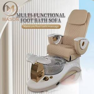 Fauteuil de pédicure professionnel de luxe moderne avec massage, bain à remous, siège inclinable et drainage automatique pour manucure et soins des ongles - Product Image 1