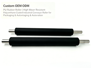 <span class=keywords><strong>Rouleau</strong></span> en caoutchouc PU personnalisé OEM ODM |   <span class=keywords><strong>Rouleau</strong></span> de convoyeur industriel à âme en acier recouvert de polyuréthane résistant aux hautes températures - Product Image 1