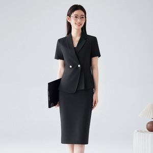 Women's Summer Thin Short Sleeve Professional Suit Set For Office <b>Work</b> Commuting - Product Image 3