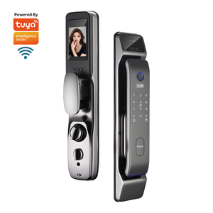 3D Yüz Tanıma, Yüksek Hızlı ve Düşük Yanlış Algılamalı Dahili Kamera ve Tuya Wifi Özellikli Ev Güvenliği Dijital Akıllı Ahşap Kapı Kilidi - Product Image 1