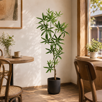 Arbre artificiel Schefflera en PE de 120 cm, résistant aux UV et ignifuge, pour Pâques et anniversaires, directement de l'usine, pour l'aménagement paysager domestique, écologique