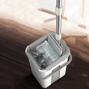 Hands Free 360 Swivel Head Floor Tile Laminate Marble Bedroom Bathroom Wash Dry Self Wringing Flat Hospital <b>Mop</b> <b>and</b> <b>Bucket</b> Set - Product Image 4