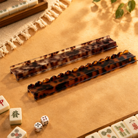 Règle de Mahjong Américain en Acrylique de Luxe Moderne, Règle Magnétique Portable et Étanche en Couleur Écaille de Tortue pour Tuiles de Mahjong, Durable