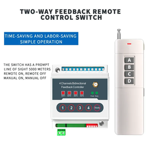 Commutateur de télécommande sans fil 12V contrôleur de Module d'alimentation à rétroaction 4 voies pour pompe à eau Max 10A courant <span class=keywords><strong>5000</strong></span> mètres - Product Image 2