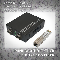 SunSoont Mini OLT GPON Stick 1 Port FTTH Kompatibel Semua Switch Micro SFP Dilengkapi RJ45 SC 10G Fiber Optik WiFi AC 100-240V