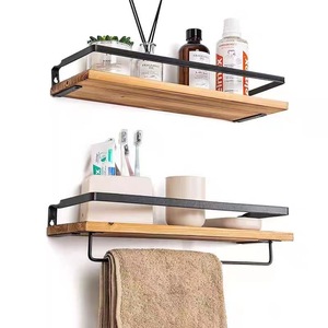 Floating Wall Shelf I Shape Rustic Display Storage Wall Mounted Bookshelf Wooden Wall Shelf