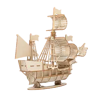 Custom Wooden Ship Model Kit, DIY Assembly Toy