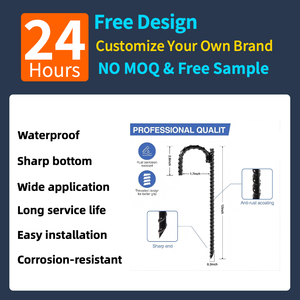 Thanh thép ren cổ phần hàng rào ngoài trời Mặt Đất Mới J Móc Cổ Phần nặng thép cây kim loại Neo bằng chứng tráng đục điểm cuối - Product Image 2