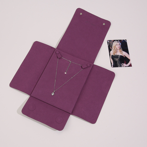 Sacs d'emballage en velours personnalisés avec logo pour bijoux, pochettes de rangement portables haut de gamme pour boucles d'oreilles et colliers, organisateurs, sacs cadeaux à bouton - Product Image 4