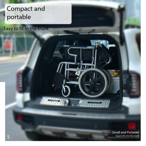 150Kg Carga máxima 10-15KM Rango Médico Viaje Portátil Acero Peso ligero Plegable Silla de ruedas motorizada para adultos - Product Image 1