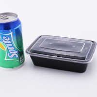 Boîte à lunch jetable en plastique, boîte à emporter, boîte de restauration rapide, boîte alimentaire transparente de qualité alimentaire, bol rectangulaire rond