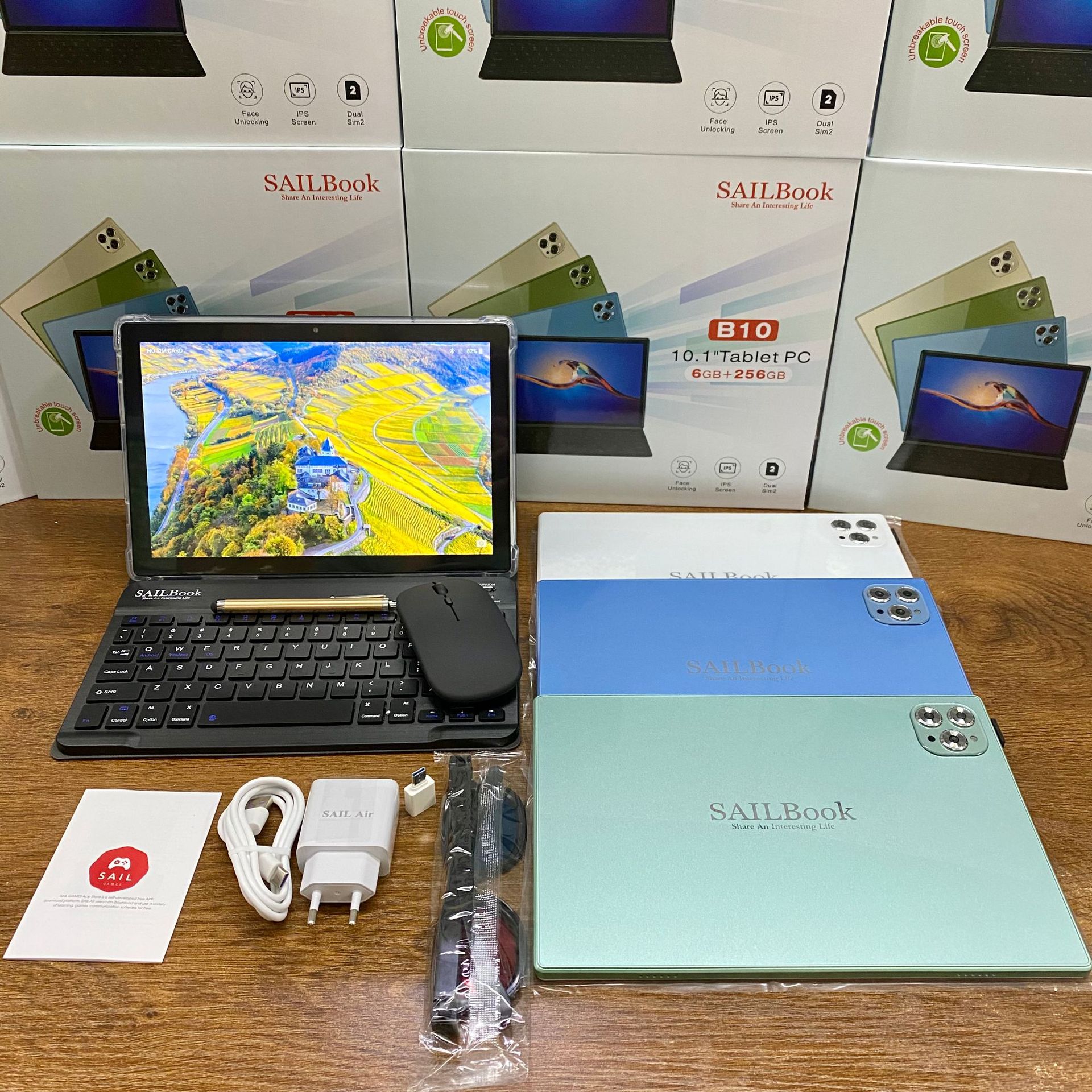 Bestverkochte Tablet Sailbook B10 10.1 Onbreekbaar Scherm Met Nieuwe Toetsenbord En Muis Android Tablets