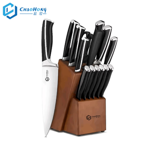 15 pcs Nhật Bản Santoku dao đặt bếp đầu bếp của dao với ABS xử lý bao gồm khối gỗ - Product Image 1
