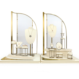 แท่นโชว์เครื่องประดับไมโครไฟเบอร์พรีเมียมพร้อมโลโก้สั่งทำพิเศษ สำหรับเครื่องประดับชั้นดี อุปกรณ์ตกแต่งโชว์รูมสุดหรูสำหรับสร้อยคอและแหวน - Product Image 1