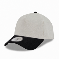 Casquette de baseball snapback A-Frame bicolore personnalisée en polyester recyclé avec visière noire, logo OEM ajustable, unisexe, streetwear